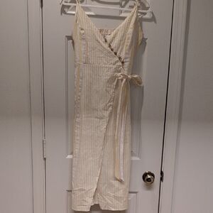 Altar'd State 💛 And White 🤍 Striped Midi Dress